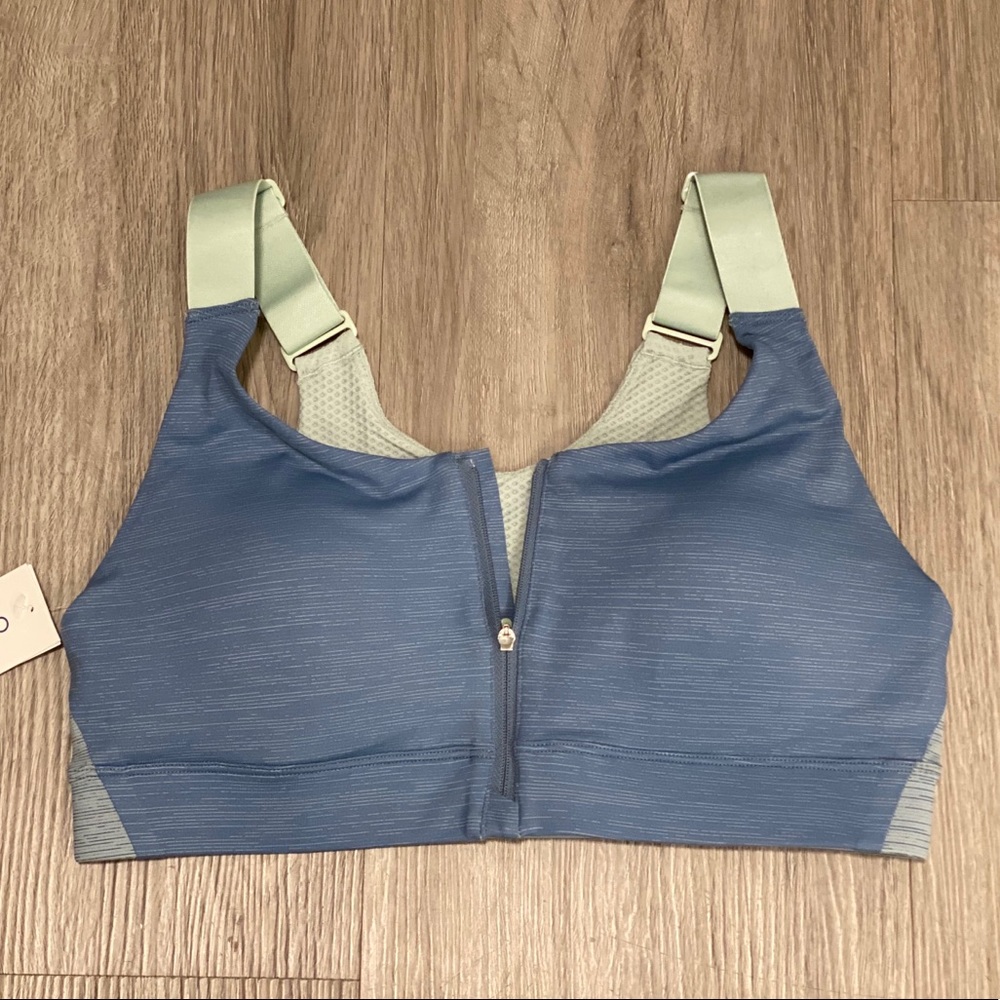 Outdoor Voices Zip Sports Bra Medium (B/C) Blue